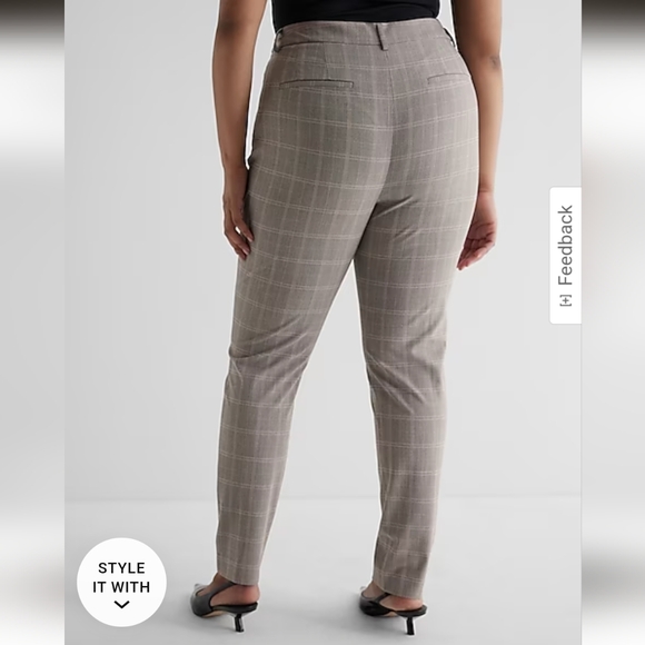 Express Editor High Waisted Plaid Skinny Pant- 6R - Picture 11 of 12